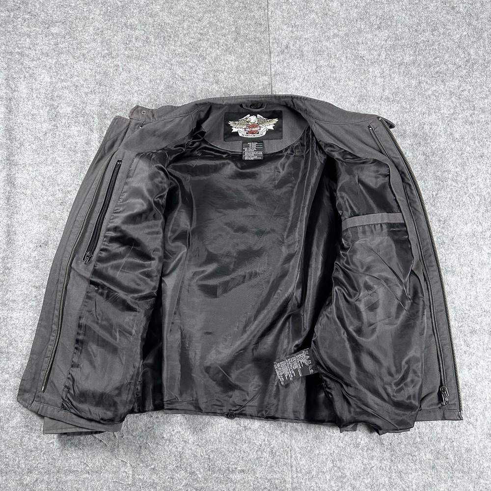 Vintage Harley Davidson Detroit Jacket Embroidered Mechanic Canvas Bomber - Picture 13 of 16
